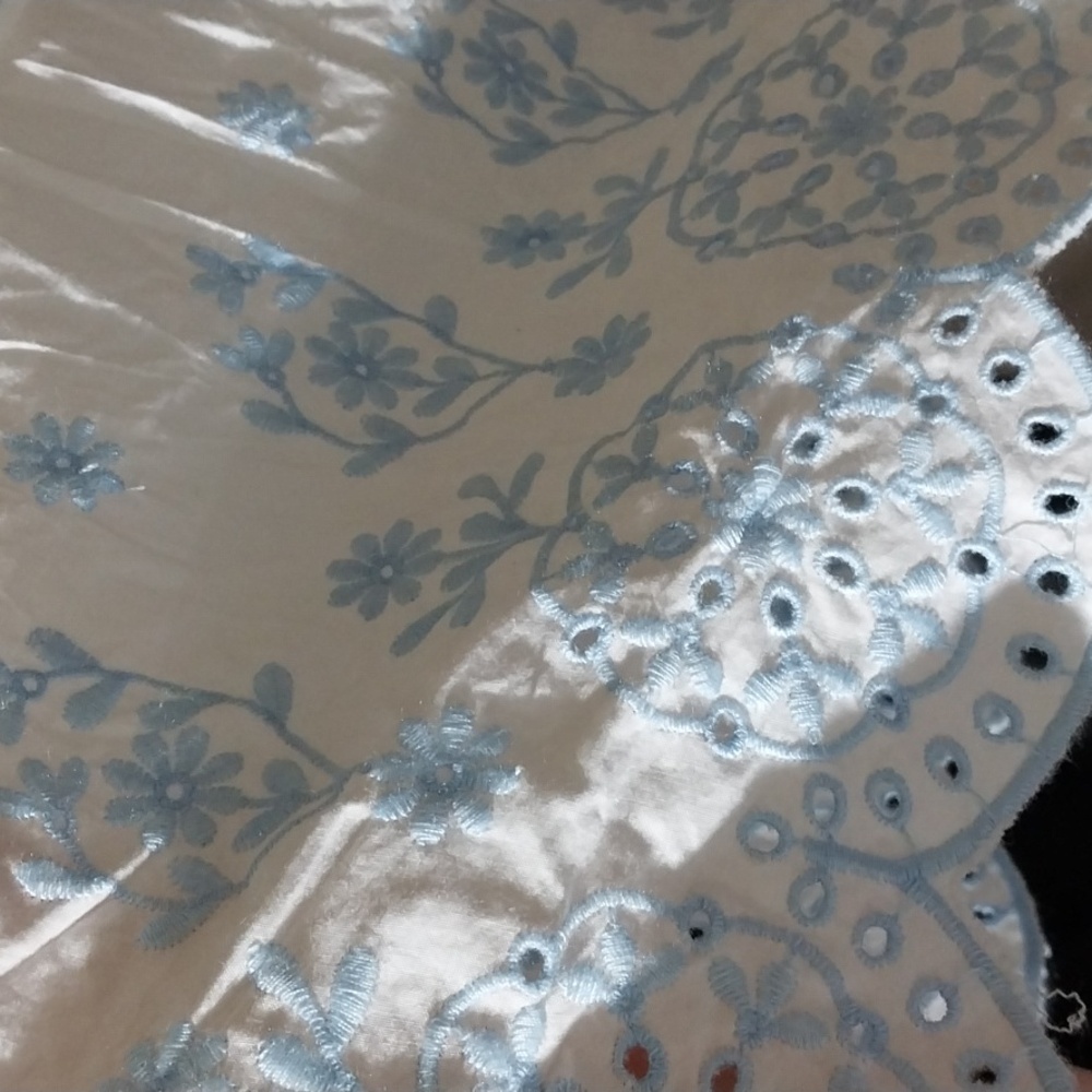 Nwt Rachel Zoe White Dress with Blue Floral Accents - Picture 8 of 17